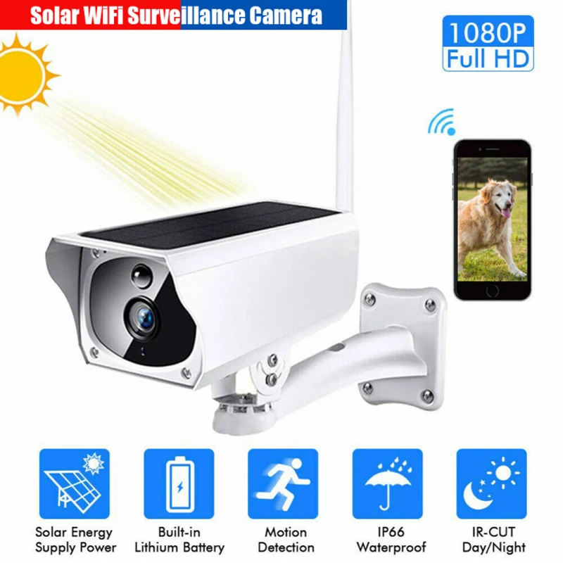 

Solar WiFi wireless surveillance HD camera infrared night vision CMOS emote wakeup IP67 two-way voice call remote monitorin