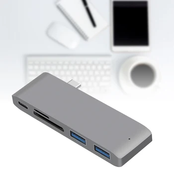 

5-in-1 USB-C HUB Type-c Card Reader Adapter Type-c Transfer Speed Replacement for 13/15inch MacBook Pro 2016