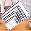Stainless Steel Rectangle Hollow Drain Tray Thickened Fruit Vegetables Storage Plate Oil Water Filter Pan Kitchen Accessories 5
