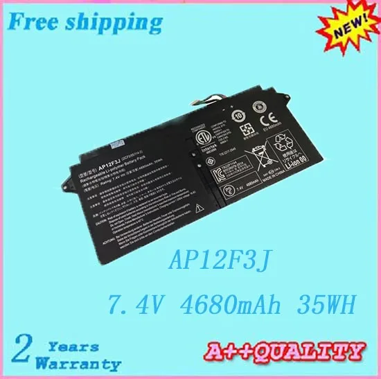 

7.4V 4680mAh Laptop battery For ACER AP12F3J for Aspire 13.3-Inch S7 Touchscreen Ultrabook Series