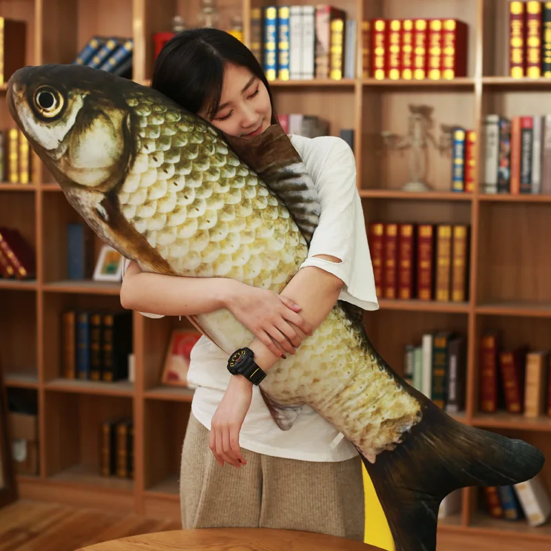 new simulation grass carp plush pillow doll giant cute fish toys for girls and boys Gift Deco 47inch 120cm DY50736 (3)