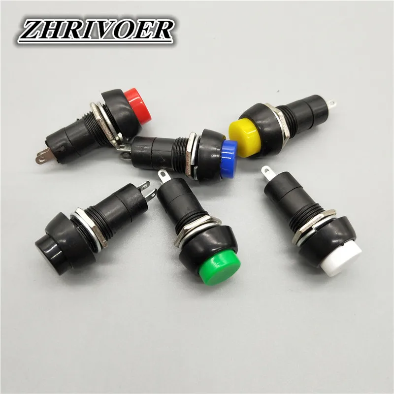 

6Pcs 12mm PBS-11A/PBS-11B Self-locking/Self-reset Plastic Push Button Switch Momentary 3A 250V AC 2PIN 6Color