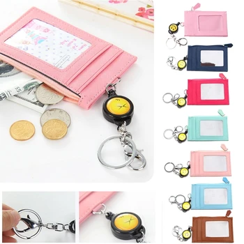 

Business Credit ID Badge Card Holder Coin Purse Retractable Reel Keychain Gift LX9F