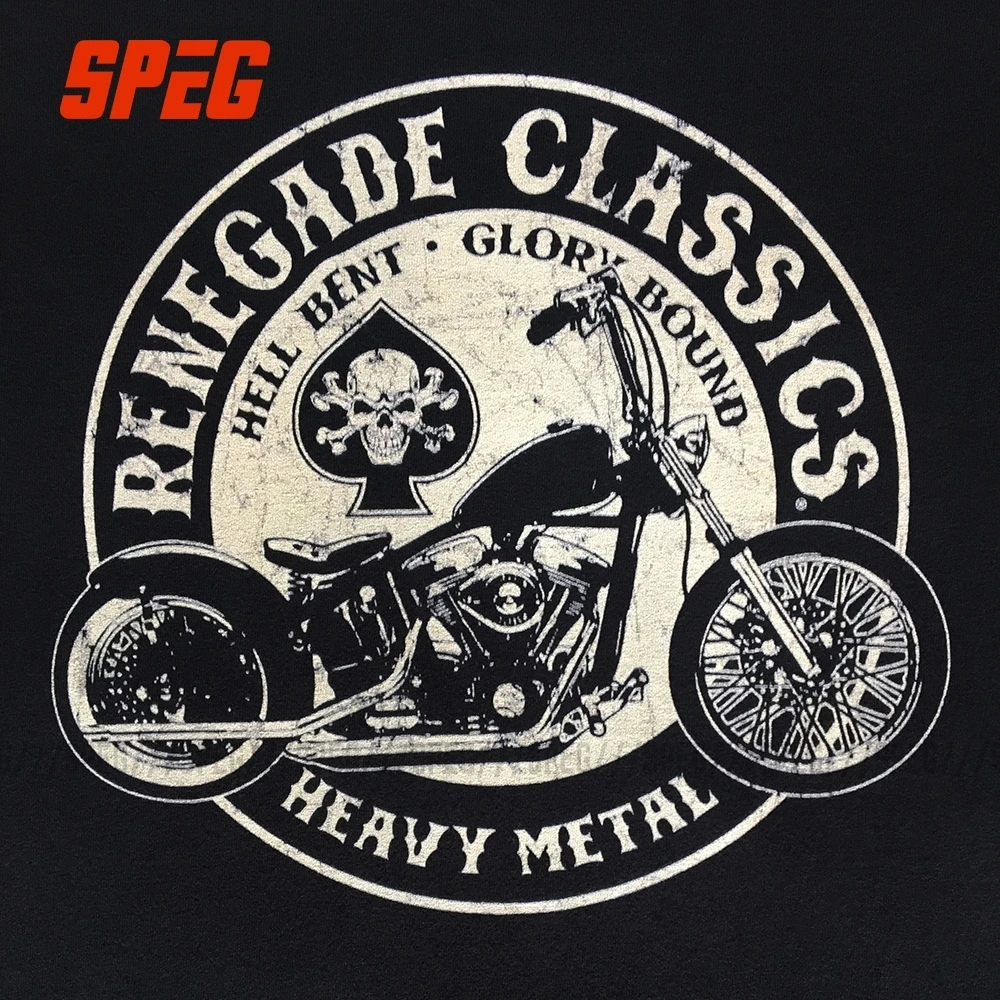  Vintage Motorcycle USA T Shirt Heavy Metal Men Tees Crew Collar Top Short Sleeve 100% Cotton Plus S