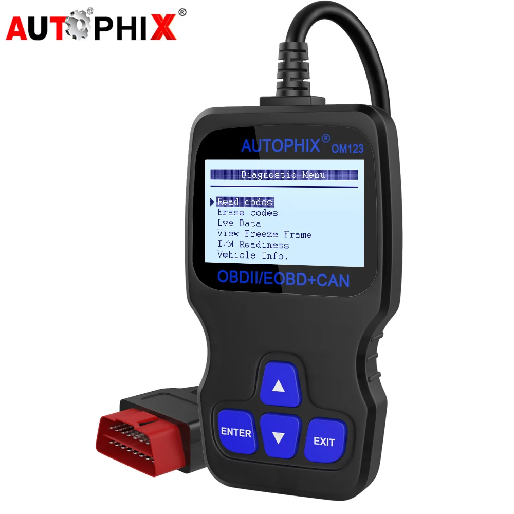 Автомобильный сканер Autophix Om123 OBD2 считыватель кодов двигателя многоязычный