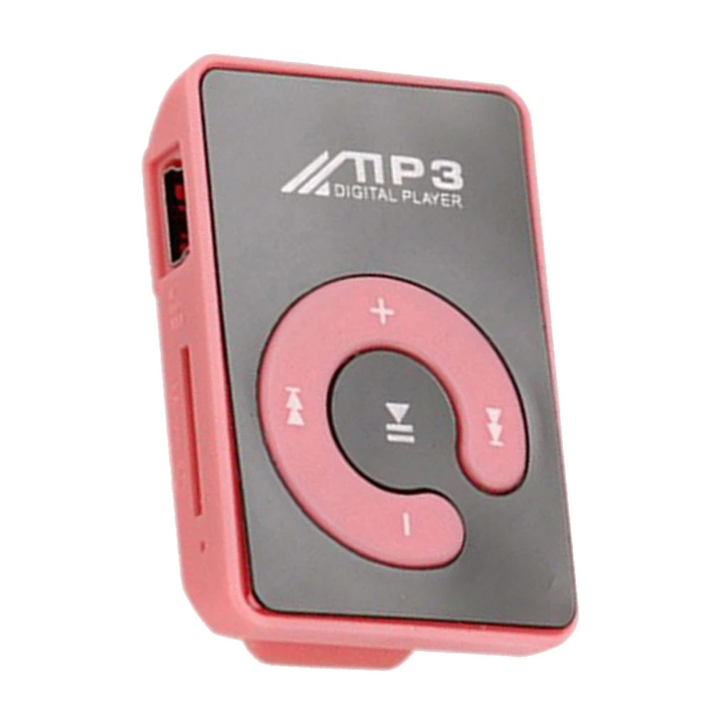Модный мини mp3 плеер с зажимом, поддержка 8 ГБ, MicroSD TF, кардслик, стильный дизайн, спортивный зеркальный портативный MP3 плеер, мини - Цвет: Red 4.3  x 2.9  x 1