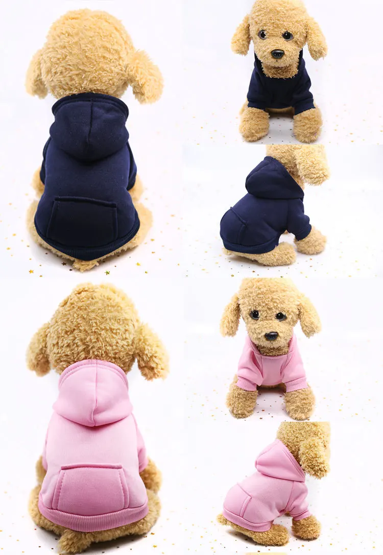 Французская одежда для бульдога, толстовка с карманом, осенне-зимняя теплая одежда для маленьких собак, мопса, изделие для щенка
