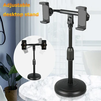 

Desktop Phone Holder Adjustable Metal Telescopic Tablet Stand Universal Cell Phone Holders Live Dual Camera Bracket