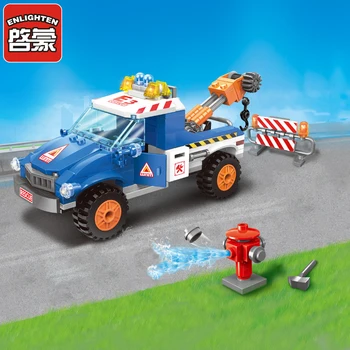 

City Series Road Wrecker Car Compatible Brand Building Blocks Children Educational Bricks Minis Toys Gift