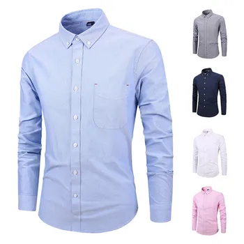 

2020 Men Fashion Casual Long Sleeved Printed shirt Slim Fit Male Social Business Dress Shirt Brand Men Clothing Soft Comfortable