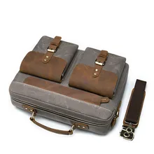 Мужской портфель, сумки для компьютера, холщовые с кожаными офисными сумками, Мужская рабочая сумка, сумка на плечо для ноутбука Matebook 14