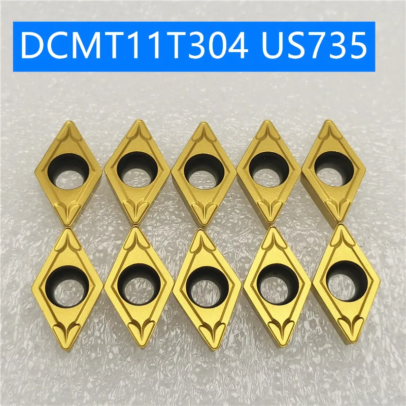 50 шт. DCMT11T304 US735 dcmt32,51 внешние токарные инструменты карбид Вставки токарный станок резак инструмент токарная пластина DCMT 11T304