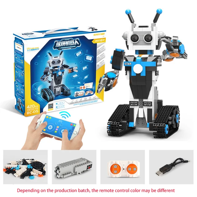 Science and education dual remote control programmable educational gift toy intelligent programming building block robot 4