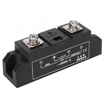 

Timer Relay SSR-80DA-H Industrial Solid State Relay Contactless Relay Accessory Electrical Supplies