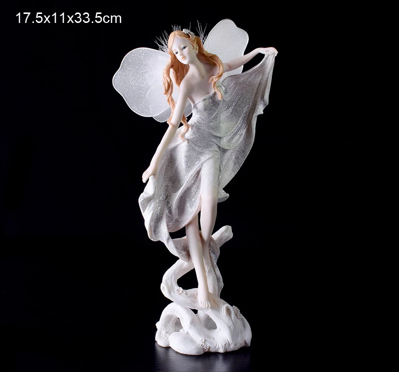 Современные фигурки ангелов из смолы, искусство и ремесла, каваи, свадебное украшение, подарок, сказочный сад, цветок, миниатюрное украшение для дома - Цвет: A15