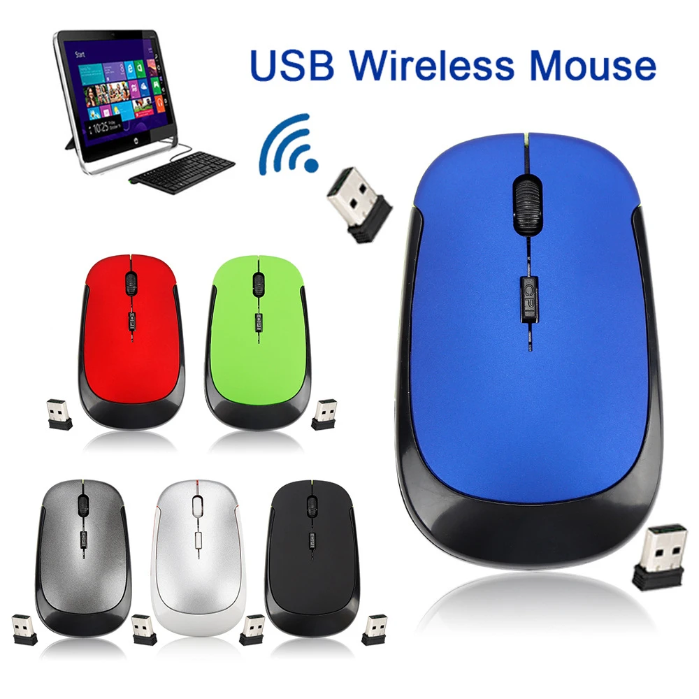 Wireless 2.4G Mouse Optical Gaming Office Mouse with USB Receiver