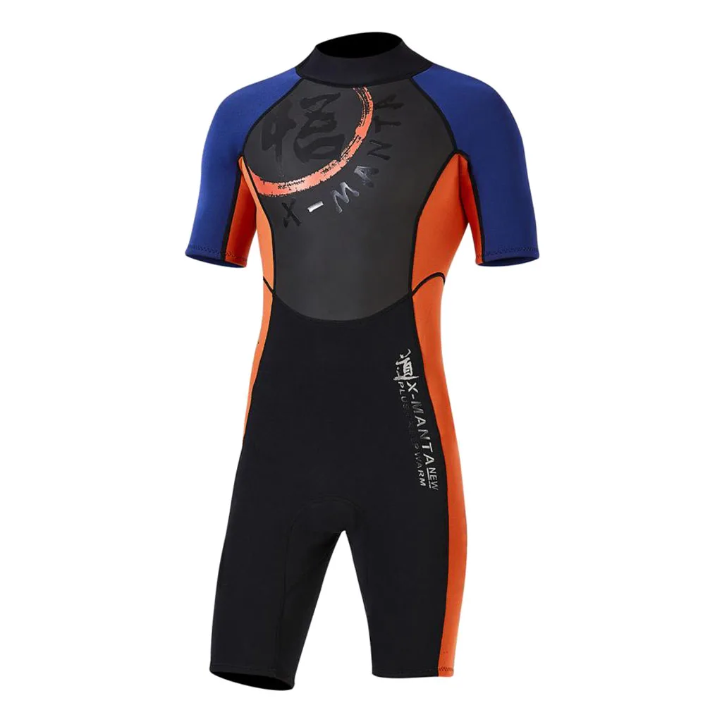 Adult's Men's 3mm Neoprene Shorty Wetsuit Diving Suit Jumpsuit - UV Sun Protection, Back Zipper - Select Sizes