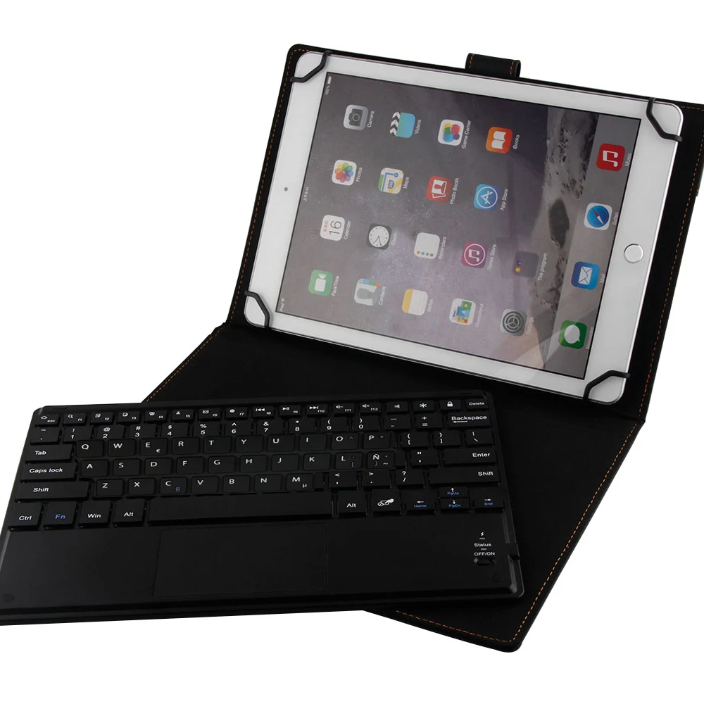 

Custom 10 Pcs GER/FR/ES Glowing Bluetooth Universal Touchpad Keyboard with 9-10.1 inch Tablet Leather Case Magnetic Keyboard Pad