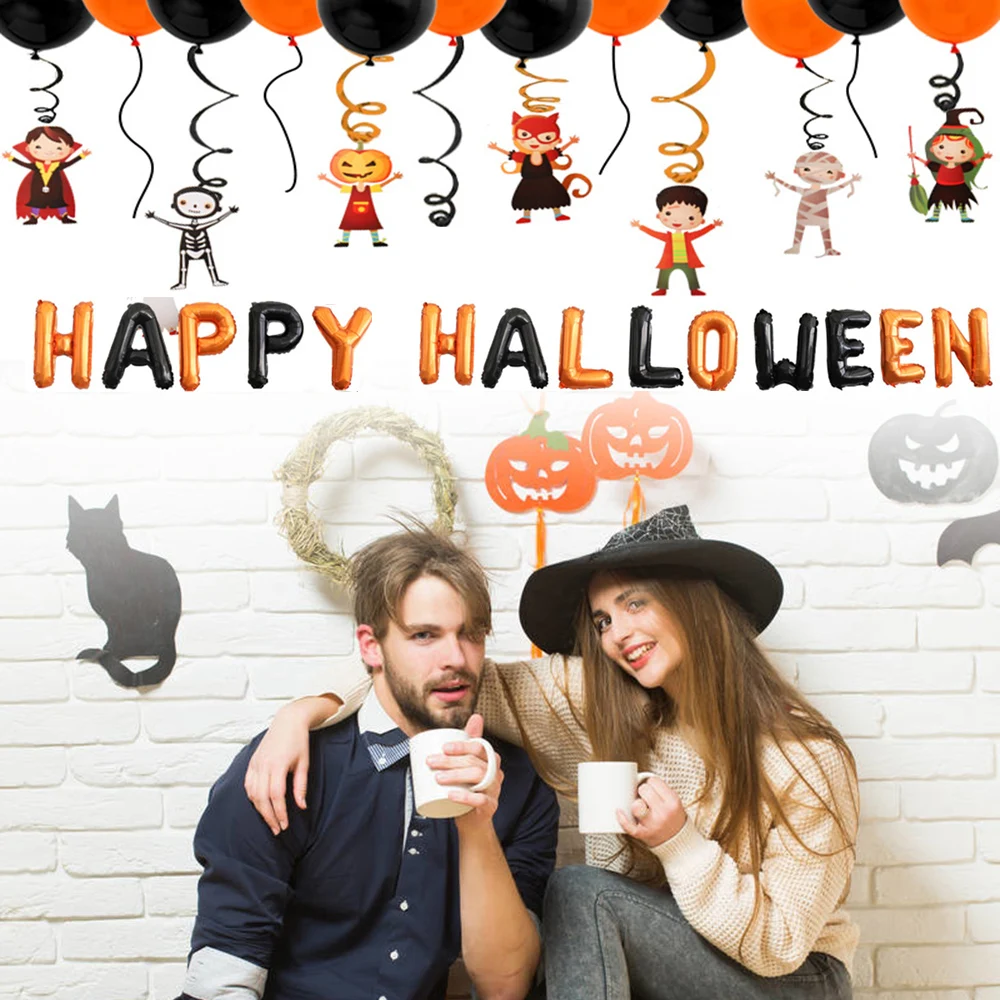Набор воздушных шаров Hallo-ween, латексные воздушные шары для праздника, торжества, вечерние принадлежности, украшение для детей с милым забавным животным декором
