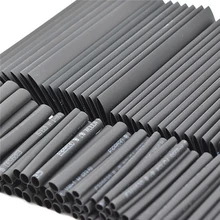 

127pcs/lot Thermoresistant tube Shrink wrapping 2:1 Black heat shrink Sleeving set Wire Cable Polyolefin Wrap Tubing