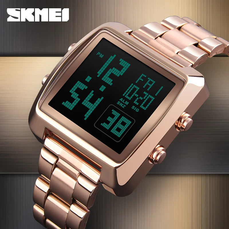 SKMEI European Classic Domineering Retro Men's Watch Alarm Clock Luminous Fashion Watch Niche electronic Watch Niche Couples1369 fashion retro men s clutch bags genuine leather men business handbags large capacity electronic storage trip wallets bag zipper