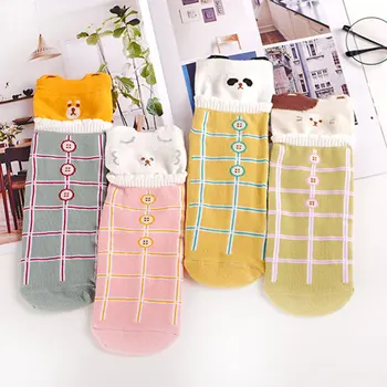 

Women Socks Summer Thin Cotton Funny Cute Cat Animal Socks Ankle Boat Creative Art Short Female Girl Sock