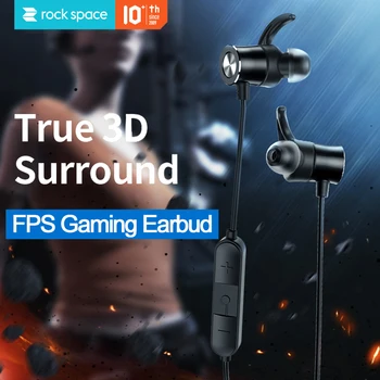 

ROCKSPACE Gaming Earphone FPS Wireless Bluetooth Earbud For Pubg Stereo Surround Headphone With Mic Waterproof In Ear Canal