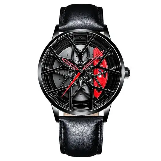 3D Designed Fashion New Designed Men Sports Watch for F1 Fan Racing Auto Wheel Watches Stainless Steel Band Wristwatch