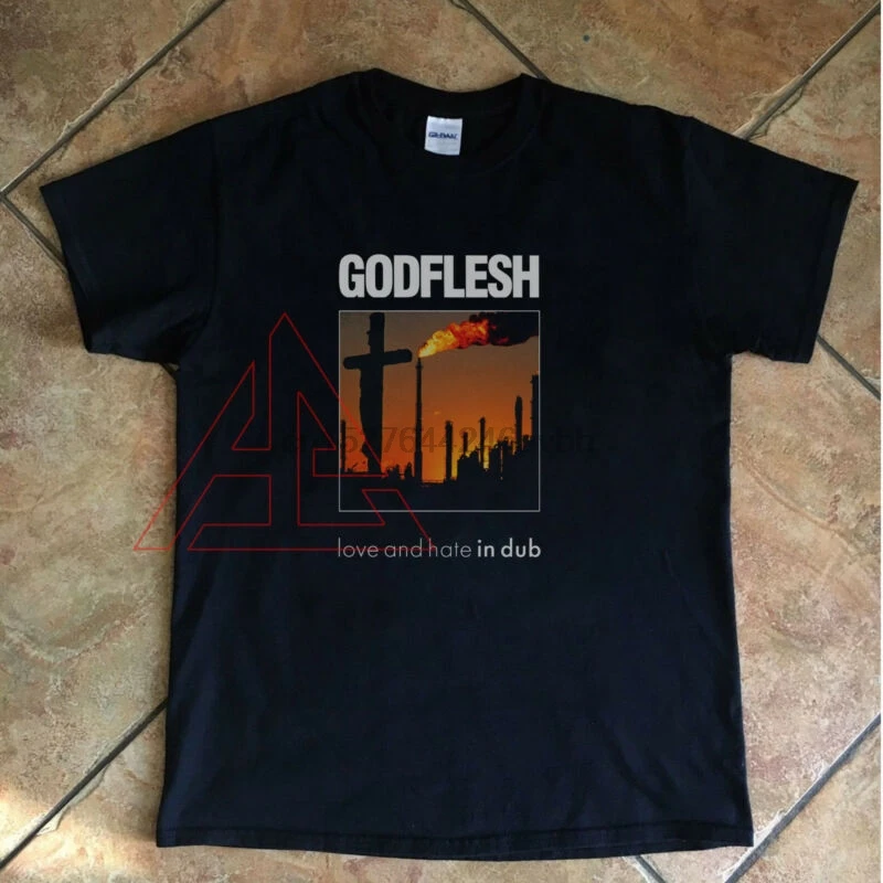 Винтажная GODFLESH love and hate in dub Industrial Metal футболка Репринт S-5XL |