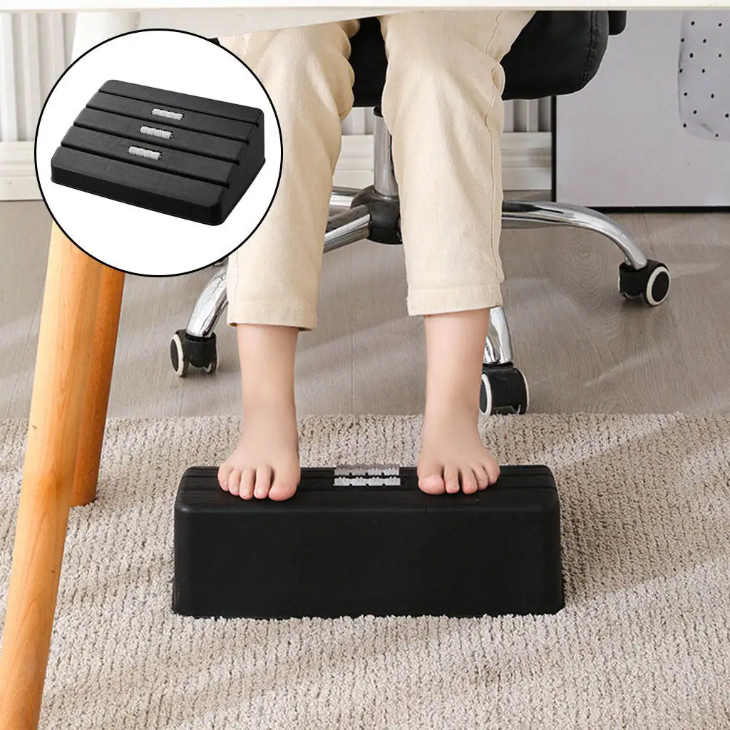 Foot Stool Portable Footrest Under Desk Help Blood Circulation of Legs Non-Skid Relieve Foot Fatigue Massage Pad for Desk Travel Airplane