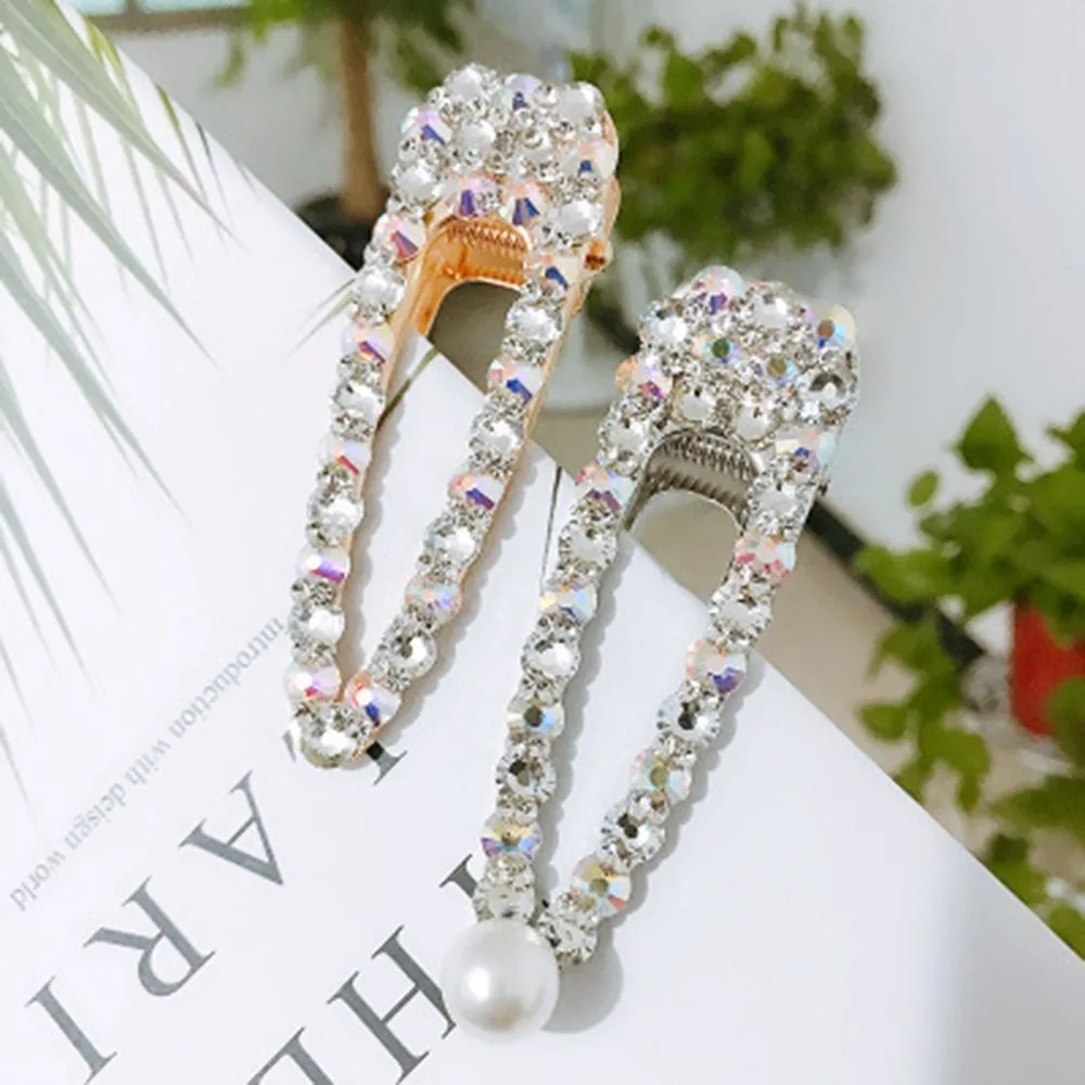 Korea Vintage Crystal Rhinestones Flower Hairclips Hairpins Geometric Hairgrip for Women Hair Accessories 1 Korea Vintage Crystal Rhinestones Flower Hairclips Hairpins Geometric Hairgrip for Women Hair Accessories 3