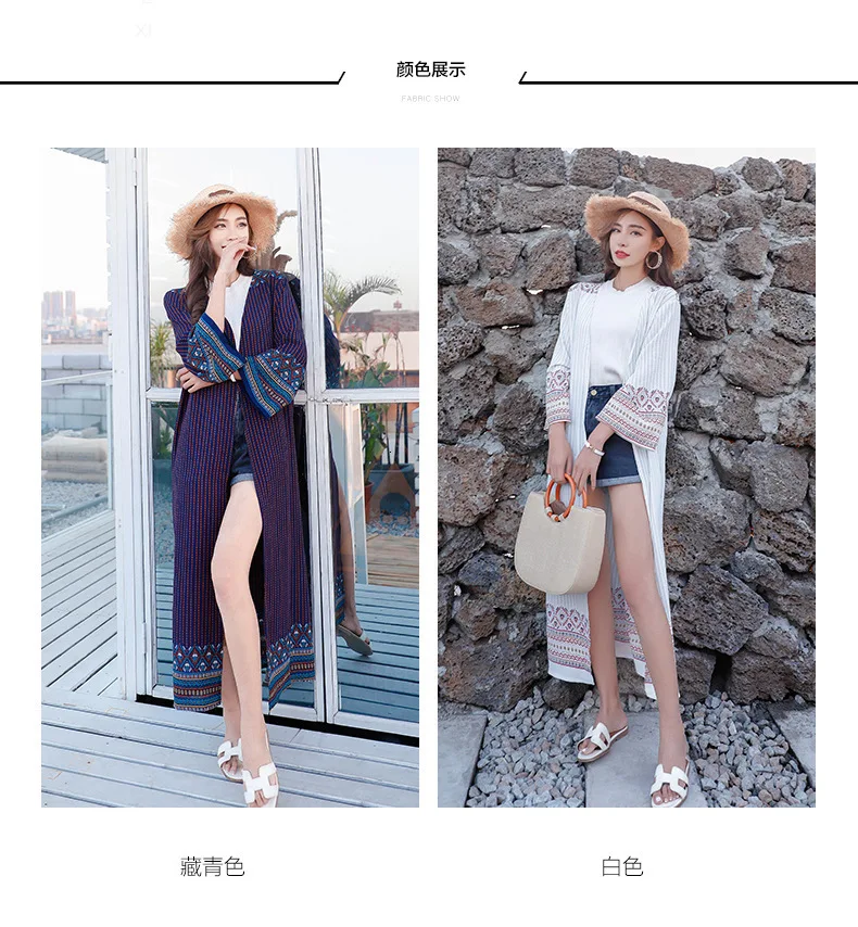 Women Plus Size Chiffon Long Kimono Plage Harajuku Cardigan Blouse Femme Summer Beach Boho Floral White Maxi shirts Clothing