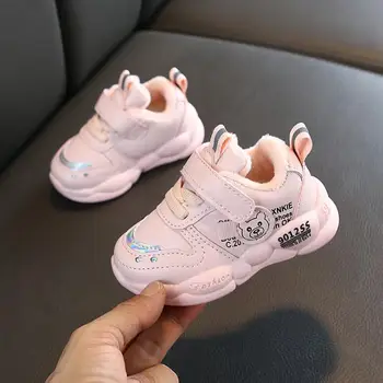 

Children Sneakers Plus Velvet Warm Winter Ankle Cotton shoes Boys girls Anti-slippery Outdoor sneaker