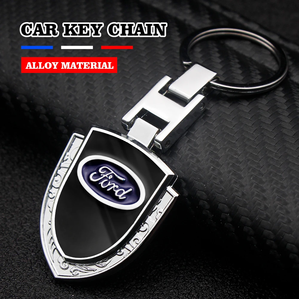 High Quality Car Badge Keyrings Shield Styling Key Chain Auto Parts Men Gift For Ford Focus Fusion Escort Kuga Ecosport Fiesta F |