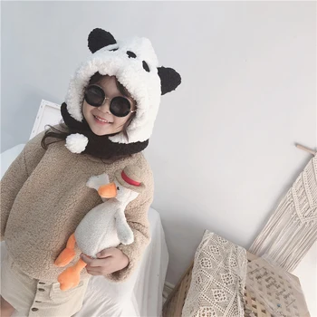 

2 In 1 Baby Winter Warmer Cartoon Plush Ear Design Hat Infant Collar Scarves Neckerchiefstoddler hats girl
