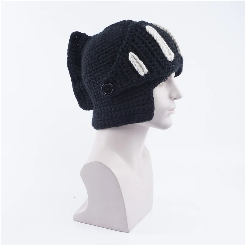 Вязаные шапки Гладиатор ручной работы шерстяные шапки маски для мужчин и женщин