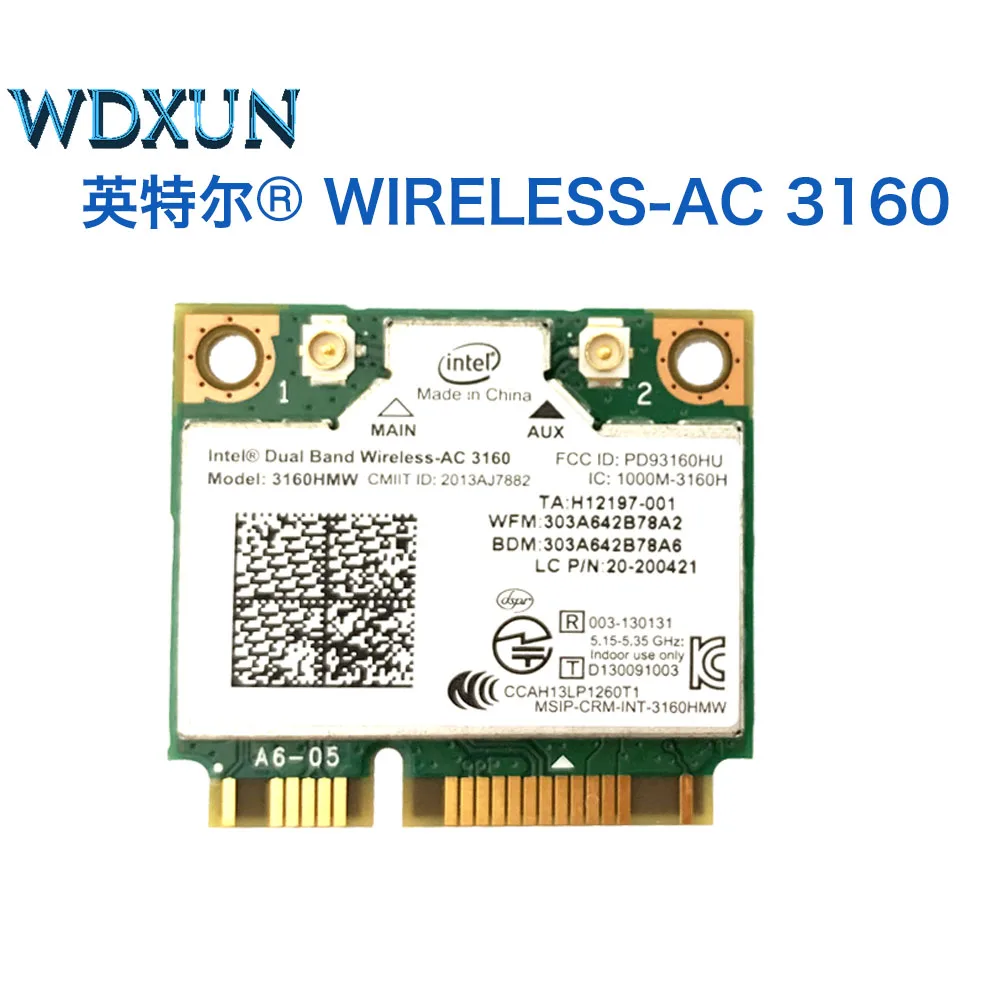 New Intel 3160hmw Dual Band Wireless Ac Bluetooth Mini Pcie Card Supports 2 4 And 5 8ghz B G N Ac Bands Mounting Screws Dual Band Wireless Wireless Acmini Pcie Aliexpress