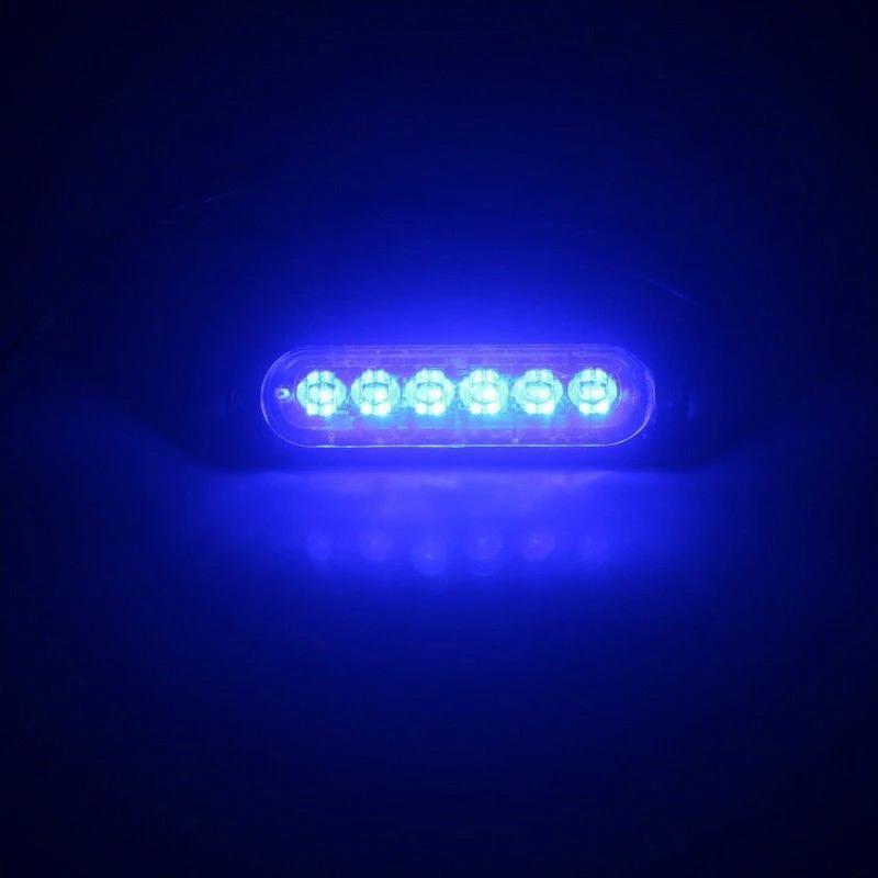 

New 6 LED Red + Blue Hazard Warning Visor Dash 18W Flash Strobe Light Bar Top