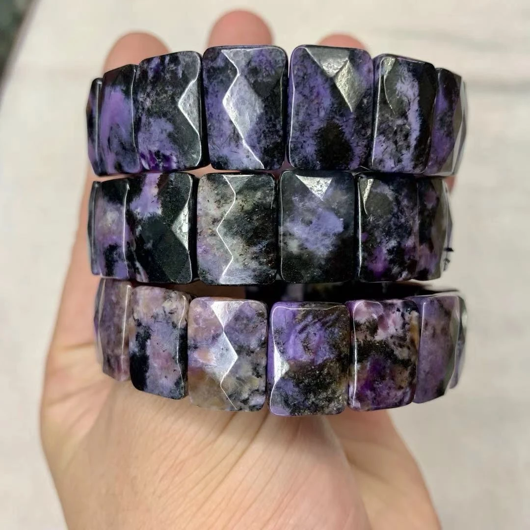 Naturale Charoite Perline Braccialetto Di Pietra Naturale Della Pietra Preziosa Del Braccialetto Della Pietra Preziosa Dei Monili Del Braccialetto Per