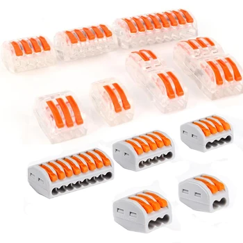 

30/50/100pcs Universal Cable Wire Connectors PCT-212 Fast Home Compact Wire Connection Push in Wiring Terminal Block PCT-213 214