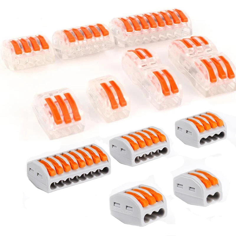 Terminal Connector 30/50/100pc Universal Cable Wire Connectors PCT-212 Fast Compact Push in Wiring Terminal Block PCT-213 214