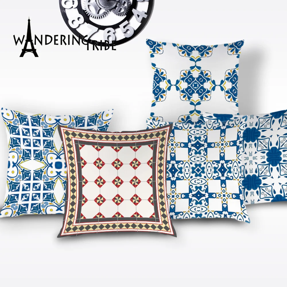 

Vintage Geometric Pillow Case Boho Stripe Decorative Cushion Cover Scandinavian Cushions Covers Home Decor Sofa Pillows Cases