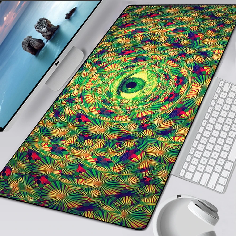 Large Gaming Mouse Pad Computer Mousepad Pc Gamer Mouse Mat Laptop Mausepad Trippy Psychedelic