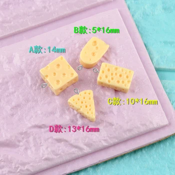 

10pcs Mix Resin triangle square shape maltose charms pendants miniature craft jewelry Material Creative Keychain Diy Accessories