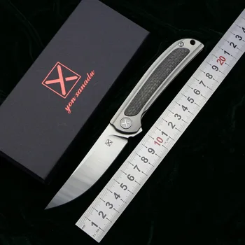 

New YX635 folding knife s35vn blade Titanium carbon fiber handle camping hunting Outdoor Climbing pocket fruit knives EDC tools