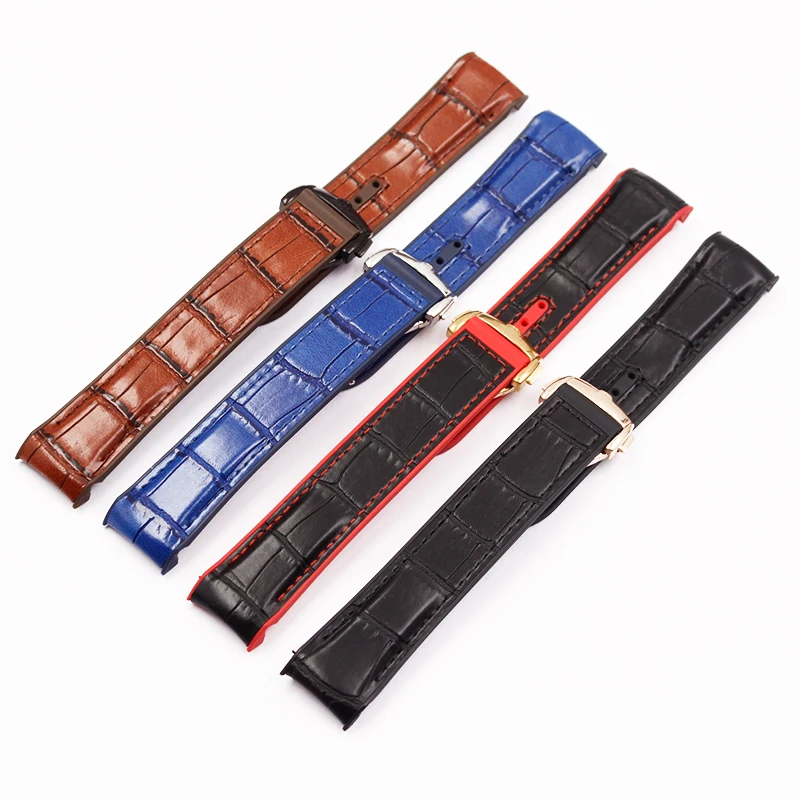 Accessori Per Orologi Cinturino In Silicone In Pelle Per Omega Seamaster 300 Speedmaster Diving Universe Ocean Butterfly Flying Male 20 22Mm