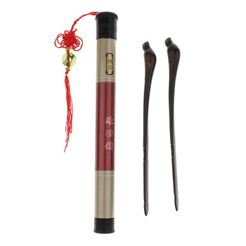 

1 Set Ebony Beaters Mallets with Storage Box Holder for Dulcimer Yangqin Performance Accessory