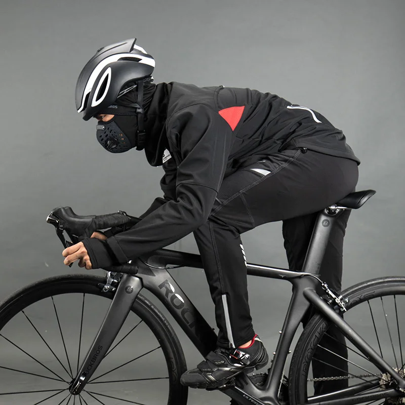 ROCKBROS – ensemble de vélo, veste chaude d'hiver, coupe-vent