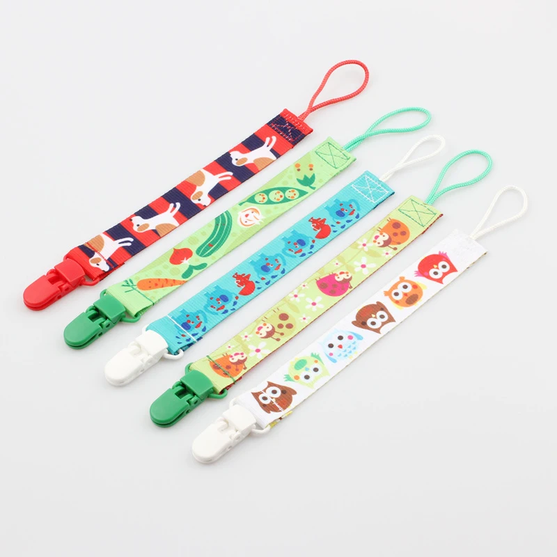 2PCS Baby Pacifier Chain Safe Plastic Clips Fabric Cartoon Prints Dummy Soother Nipple Holder Baby Teether Clips 2PCS Baby Pacifier Chain Safe Plastic Clips Fabric Cartoon Prints Dummy Soother Nipple Holder Baby Teether Clips