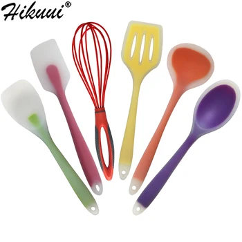 

6 Pcs/Set Nylon And Silicone Cooking Utensils Set Kitchen Cooking Tools Set Non-Stick Baking Tools Colorful 6 Style
